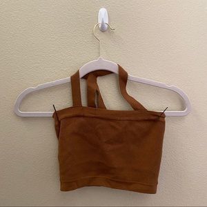 Urban Outfitters Brown Crop Top w/ Cross Back